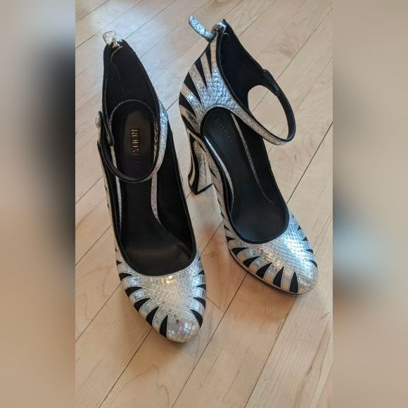 Rodarte "Zebra" Heels Black Silver Size 40 - Picture 3 of 10